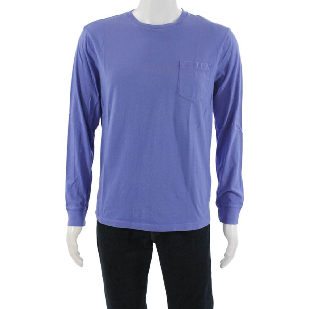J Crew Mens Purple Long Sleeve Crew Neck Cotton T-Shirt Size M
